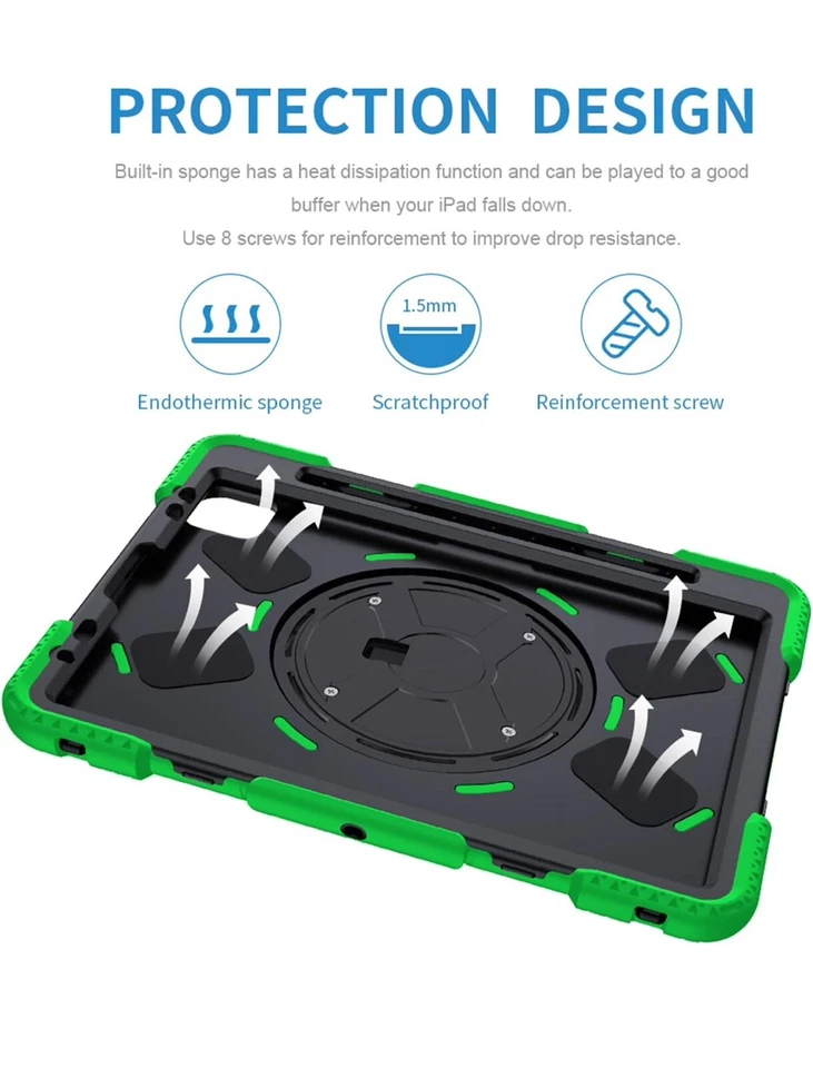 Case For iPad Pro 11inch Shock Proof Full Body Protective Case With  360 Stand - Image 2 of 4