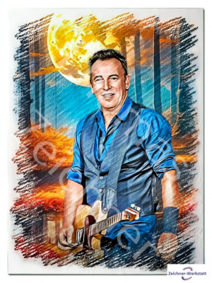 Bruce Springsteen--fcdd- -Druck auf Postkarte ohne Autogramm