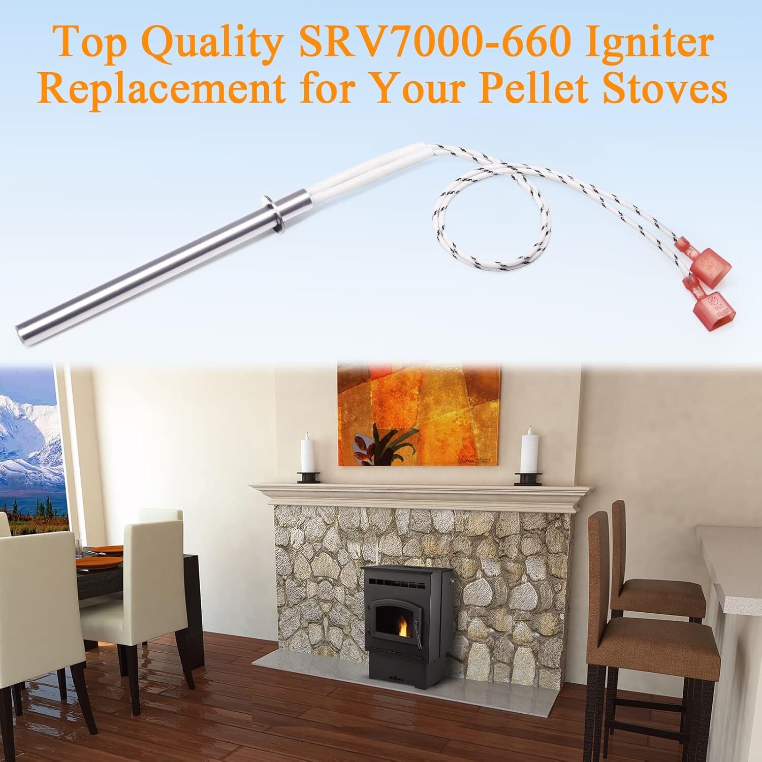 SRV7000-660-AMP Pellet Stove Igniter Ignitor For PelPro Pleasant Hearth Parts US