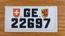 1953 Topps #58 GENEVA SWITZERLAND License Plate Trading Card (#10033)
