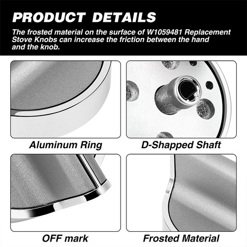 Perilla de quemador para Whirlpool WEE730H0DS0 WEE760H0DS0 WEC530H0DW0 WEE760H0DE0 - Imagen 6 de 12