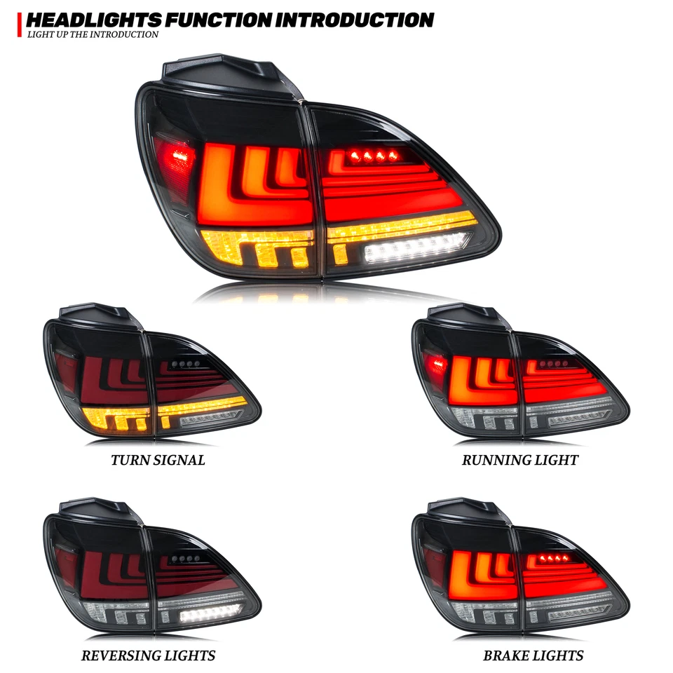 Lanternas traseiras de LED para Lexus RX300 1999-2003 conjunto de lâmpadas traseiras de sinal dinâmico - Imagem 3 de 4