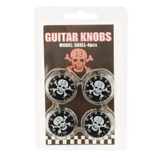 4pcs Speed Control Knobs Black with Skull Logo for Les Paul Electric Guitar