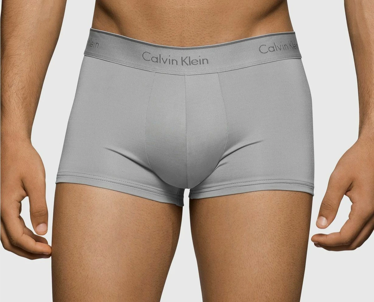 Calvin Klein Men's Underwear Compact Flex Low Rise Trunk Microfiber Gray M  L XL