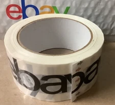 ✅ One Roll of 2" x 75 yards BLACK LOGO - Official eBay Branded Packaging Tape