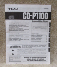 TEAC CD-P1100 CD Compact Disc Player Owner's Operator's Manual -SEE PIC