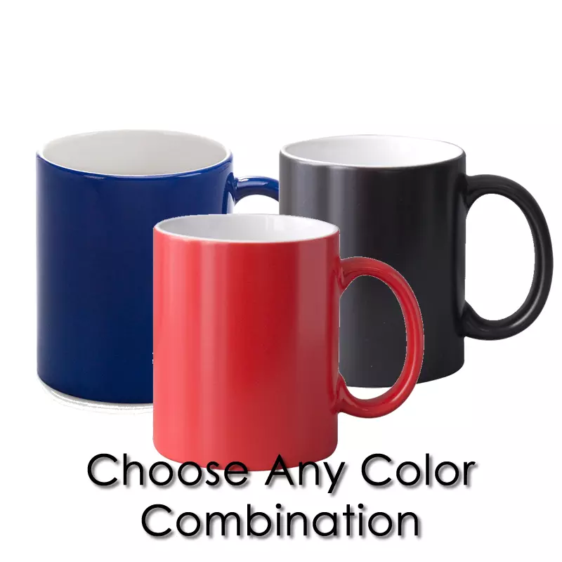 12pcs Sublimation Coffee Mugs Blanks, 11oz Changing Color , Red, Blue and  Black