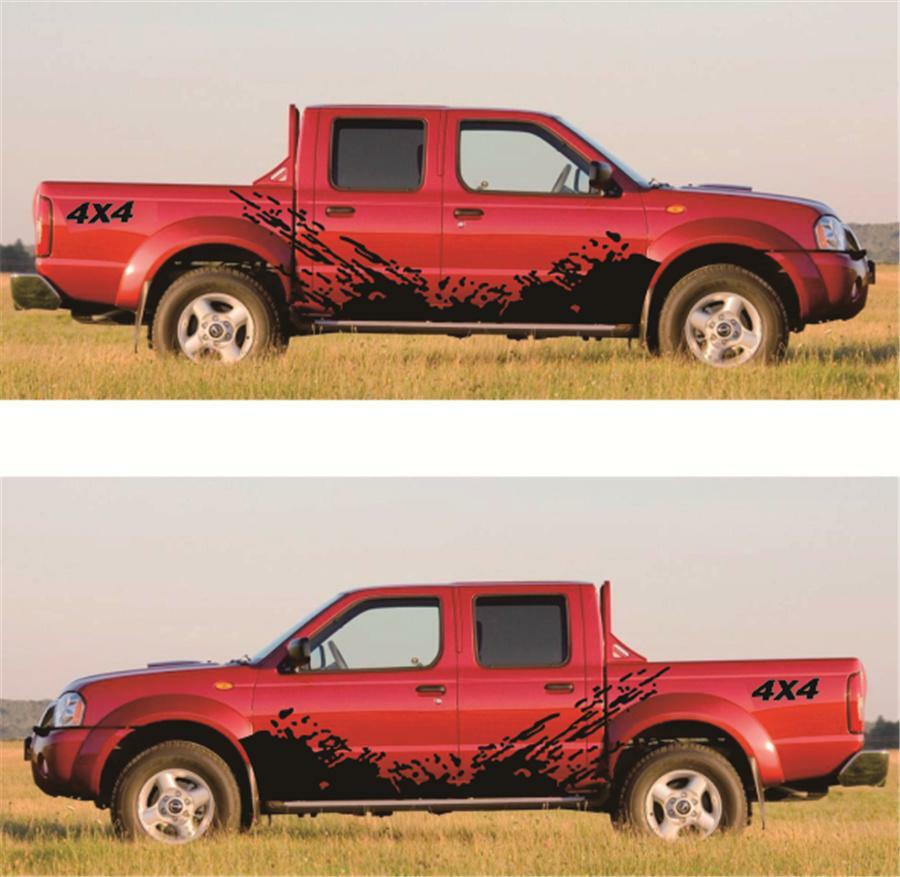 Off Road Graphics Vinyl Mud Splash Decal Car Body Side Stickers Decoration 2Pcs
