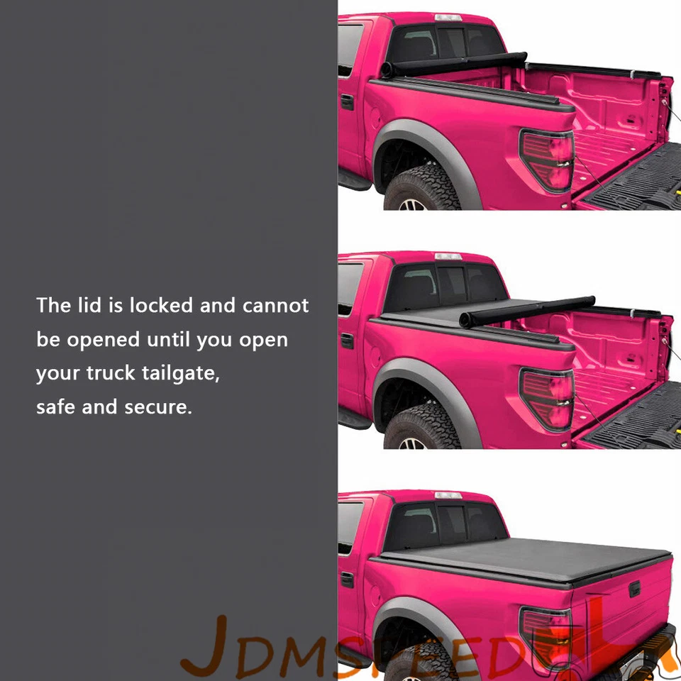 Cubierta Tonneau enrollable suave platón de 6 ft para Toyota Tacoma 2016-2022 Foto 2 de 4