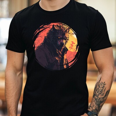 T-Shirt Herren Wolfman Motiv Baumwolle Größe S bis 5XL