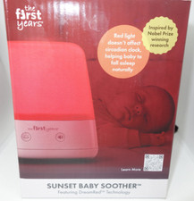 First Years Sound Machine Sunset Baby Soother Sleep Trainer, Nightlight, Red