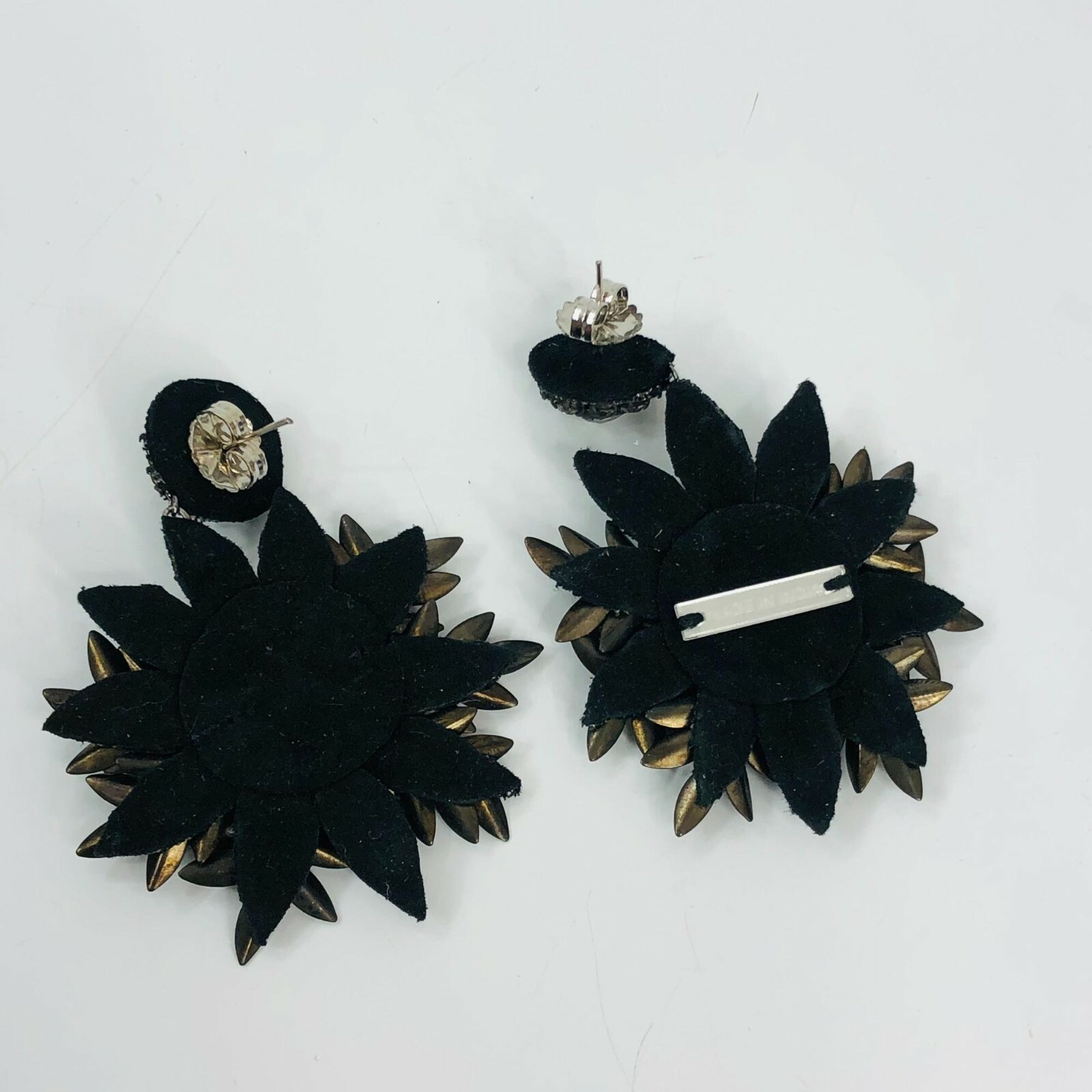 Rhinestone Statement Dangle Earrings Flower Pierc… - image 6