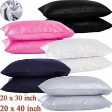 100 Satin Silk Pillow Case Cover Standard King Queen Cushion Cover Pillowcase