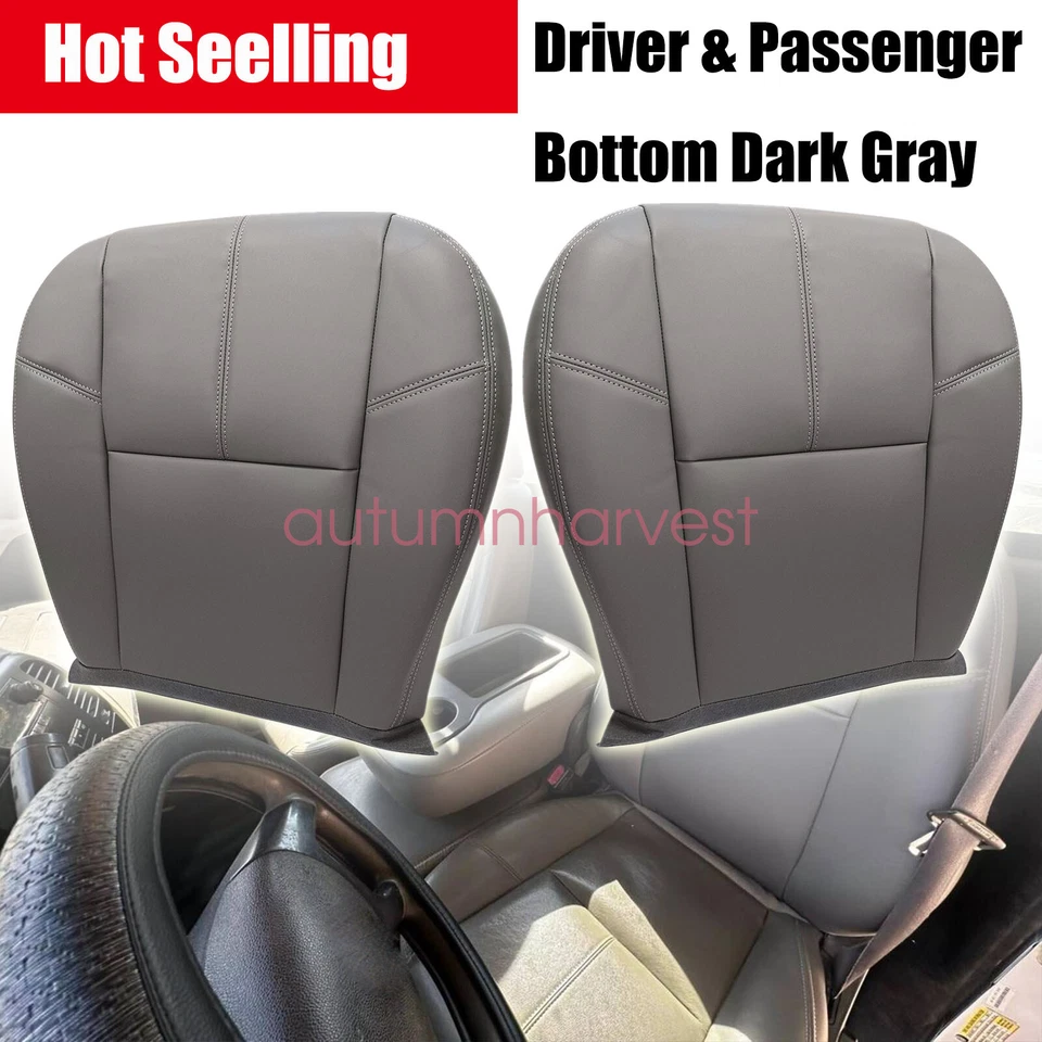 Cubierta de asiento inferior delantera gris oscuro para Chevy Silverado 1500 2500 3500 HD 2007-2014 Foto 2 de 4