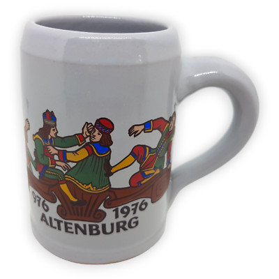 Bierkrug Altenburg 1000 Jahre 976 1976 Humpen Keramik Skatbrunnen Wenzel Skat