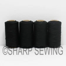 BLACK SPUN POLYESTER THREAD - QUILTING SERGER SEWING THREAD 4000 YARDS T27 #653