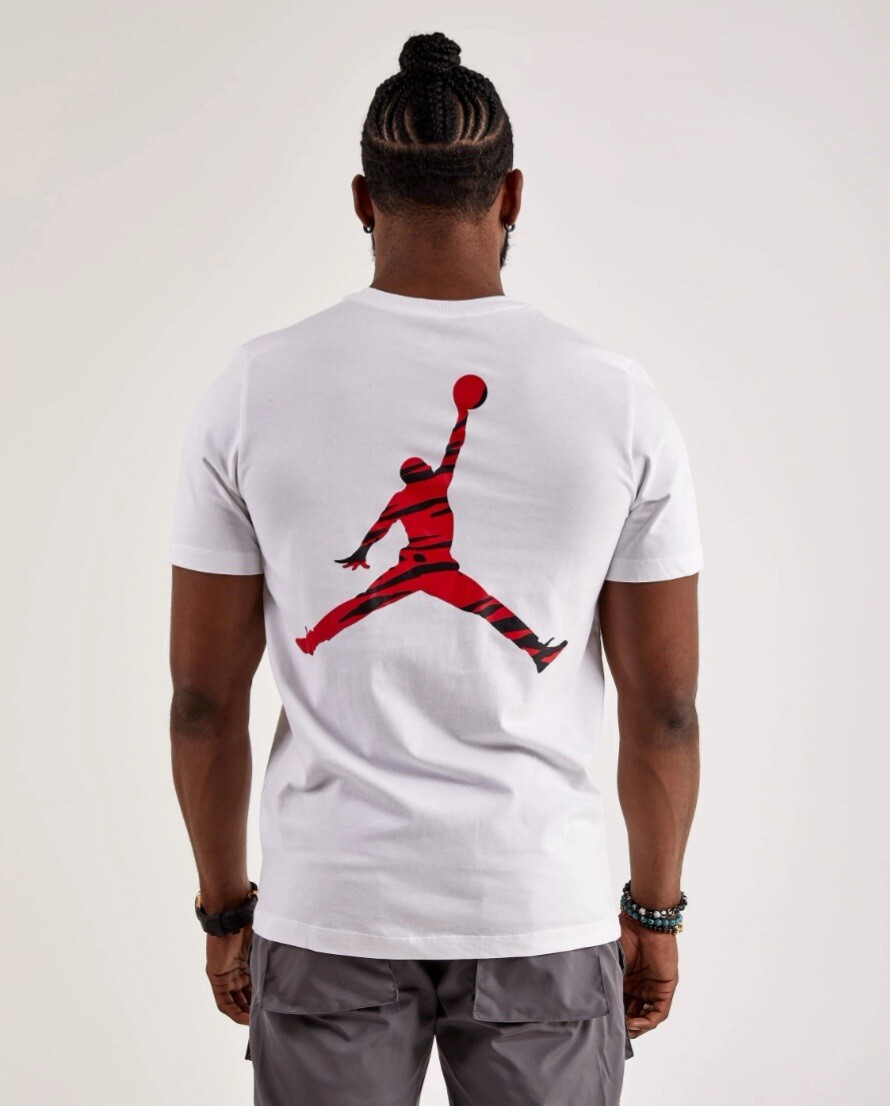 ★NIKE★JORDAN AIR T-シャツ★追跡可 NIKE AIR JORDAN TATUM WHITE T-SHIRT FQ4142-100 MEN SIZE