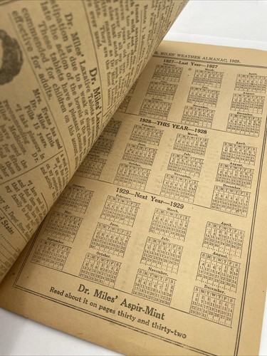 Dr. Miles New Weather Almanac and Hand Book of Valuable Information 1928 - Picture 10 of 12