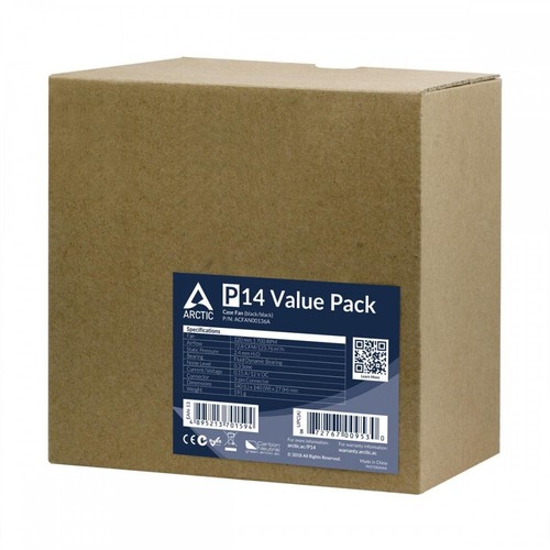 Arctic P14 Value Pack wentylator (czarny/czarny) opakowanie 140mm 5 sztuk - Zdjęcie 2 z 6