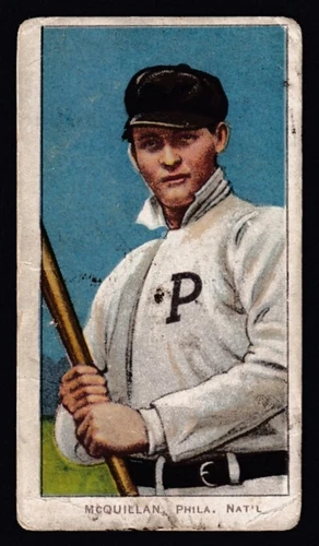 1909 -11 T206 George McQuillan Batting GD+ Philadelphia Athletics Sweet Caporal