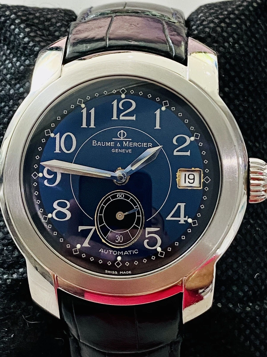 Baume Mercier Capeland MV045221 Automatic Movement Blue Dial 39mm Black Leather