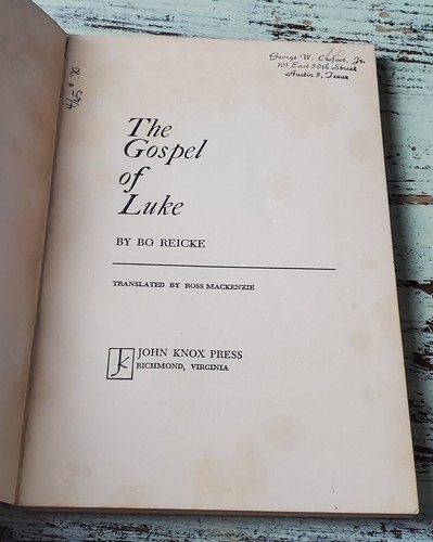 Das Lukasevangelium von Bo Reickje (1964) Glockenspiel Taschenbücher - Bild 2 von 3
