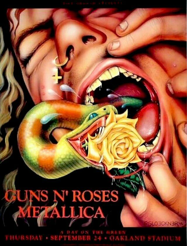 GUNS N' ROSES / METALLICA 1992 OAKLAND STADIUM 1st PRINT