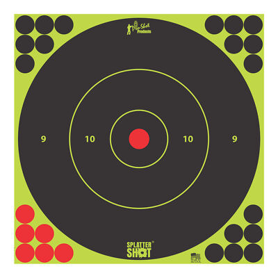 Pro-Shot Splatter Shot Adhesive Target Bullseye 12'' 5 Pack Paper Black/Green