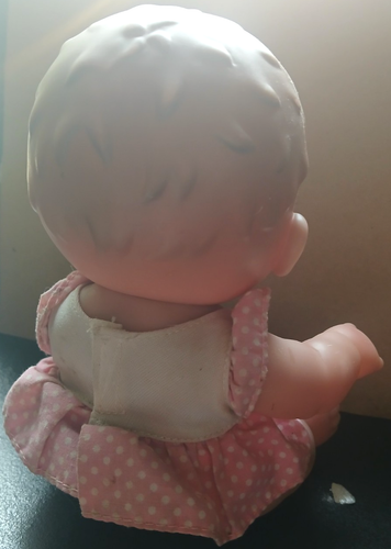 Berenguer 9 Zoll Gummi Lil süße Baby Puppe blaue Augen rosa Schleife Outfit #15/11-3 Zähne - Bild 5 von 14