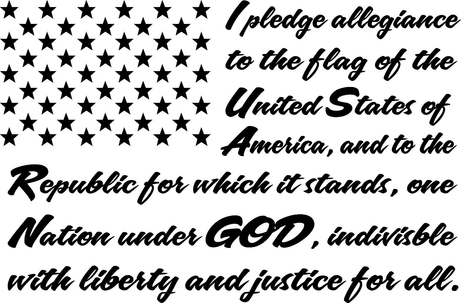 USA LARGE I PLEDGE ALLEGIANCE TO THE FLAG AMERICA DECAL STICKER VINYL USA