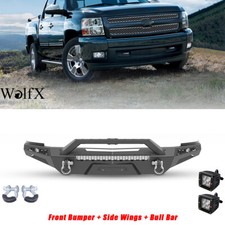 For 2007-2013 Chevy Silverado 1500 3in1 Front Bumper Combo With Bull Bar