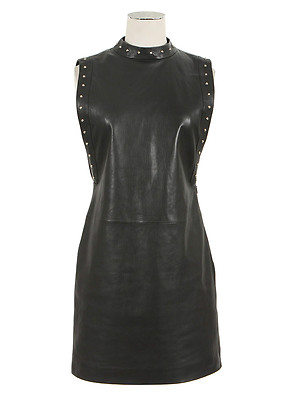 Saint Laurent YSL (Hedi Slimane) Studded Leather Shift Dress Size FR 34 /  US 2 | eBay