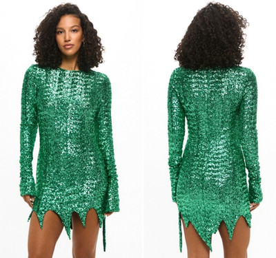 The ATTICO 'Deva' Sequin-Embellished Mini Dress, Green, Size40 UK8 SMALL RRP£565