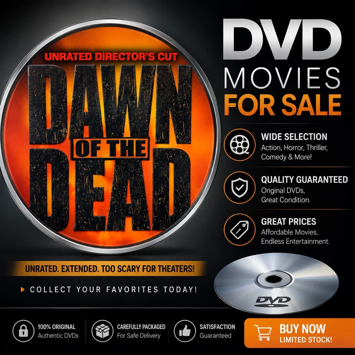Unrated Edition Dawn of the Dead (2004 film) DVDs & Blu-ray Discs