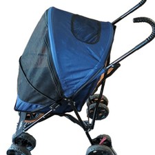 Pet Gear Blue Foldable 4-Wheel Pet Stroller with Mesh Canopy for Dogs