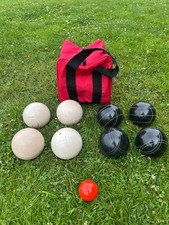 Premium Quality Official Tournament Bocce Sets - 107mm with White balls