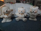 3 Porcelain Angel Teddy Bear White Gold Christmas Ornaments — photo 1