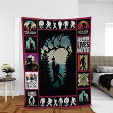 Bigfoot Quilt Blanket Soft Cozy Sasquatch Throw Made in USA