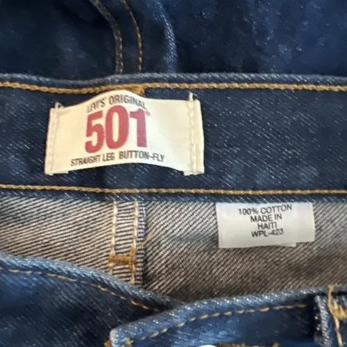 Vintage Levi's 501 Button Fly Jeans Mens 32x38 (Fit 31x34) Straight leg 2009 - Picture 2 of 5