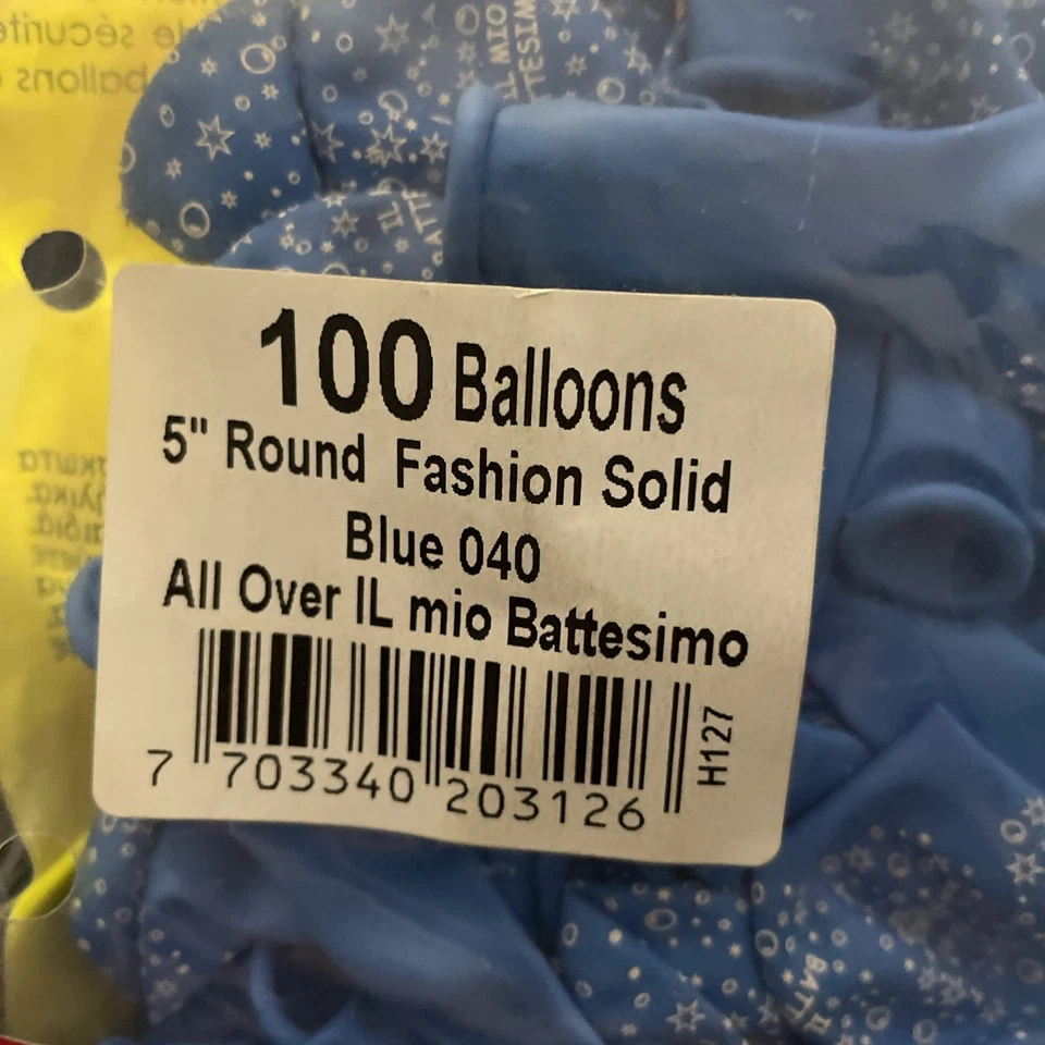 100 Palloncini 5” Azzurri Tutti Il Mio Battesimo - Immagine 3 di 3