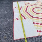 Vintage Handmade Lone Star Quilt Red Yellow White Patchwork Blanket 69x68 — photo 7