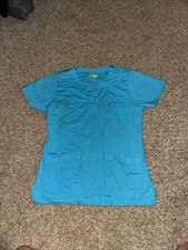 WonderWink Womens Medical Scrub Top Verity Malibu Blue Small 6208 pink collar
