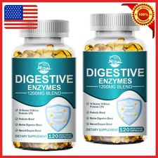 240 Digestive Enzymes Prebiotic  Probiotics Gas, Constipation  Bloating Relief