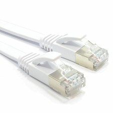 Image of FLAT CAT6A Shielded Ethernet PC Router Cable RJ45 Lot 1m/2m/5m/10m/15m/20m/30m