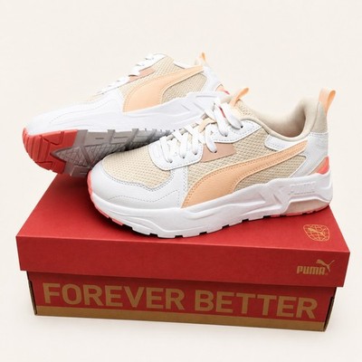 Puma Trinity Lite Junior Damen Sneaker 38.5 Weiß Rosa Beige Chunky Runner Neu...
