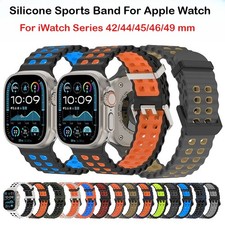 Silicone Breathable Sports Band For Apple Watch Ultra 3 Series 11 10 9 8 7 6 SE3