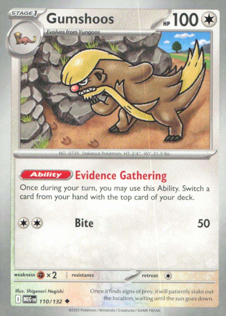 Gumshoos Uncommon ME01: Mega Evolution 110/132 NM