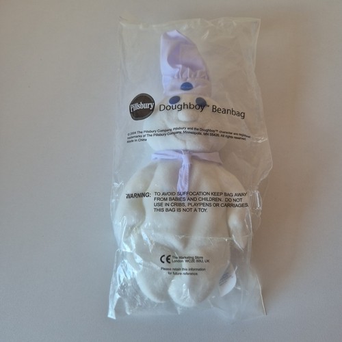 1999 Pillsbury Doughboy 6 Zoll Mini Beanie Sitzsack weiß Plüsch Puppe Teig Junge