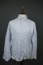 Ermenegildo Zegna Blue Long Sleeve Collared Button-Up Dress Shirt Size 43 / 17