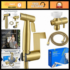 Handheld Bidet Sprayer for Toilet - Adjustable Pressure, Brushed Gold Finish